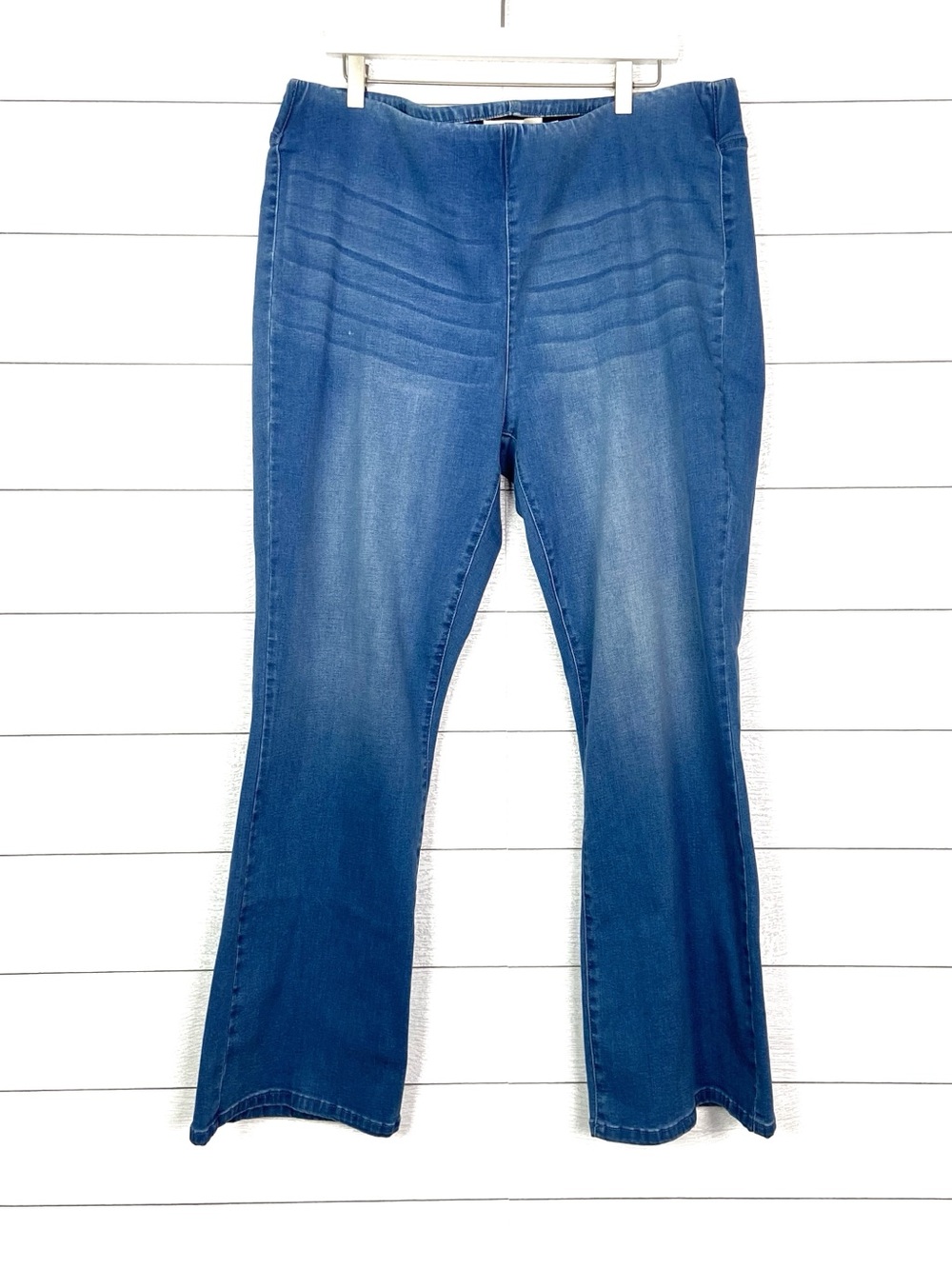 NWT SOFT SURROUNDINGS Pull On Bootcut Stretch Denim Blue Jeans 1X Boot NEW